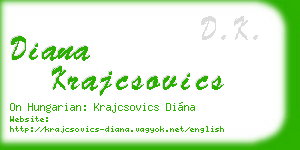 diana krajcsovics business card